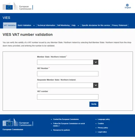 VIES VAT validation number